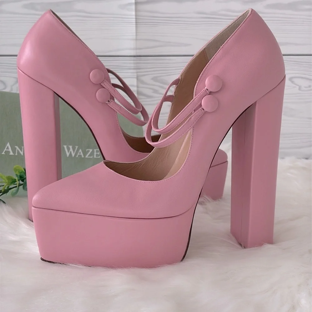 Andrea Wazen “Double Jeu”‎ Platform Mary Jane Pumps